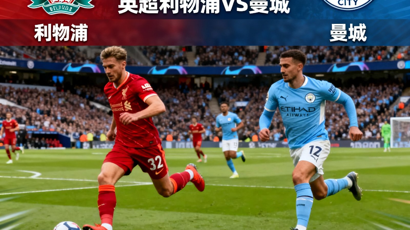 球探足球比分高清直播界面，展示英超利物浦对阵曼城，实时叠加速度、控球等数据